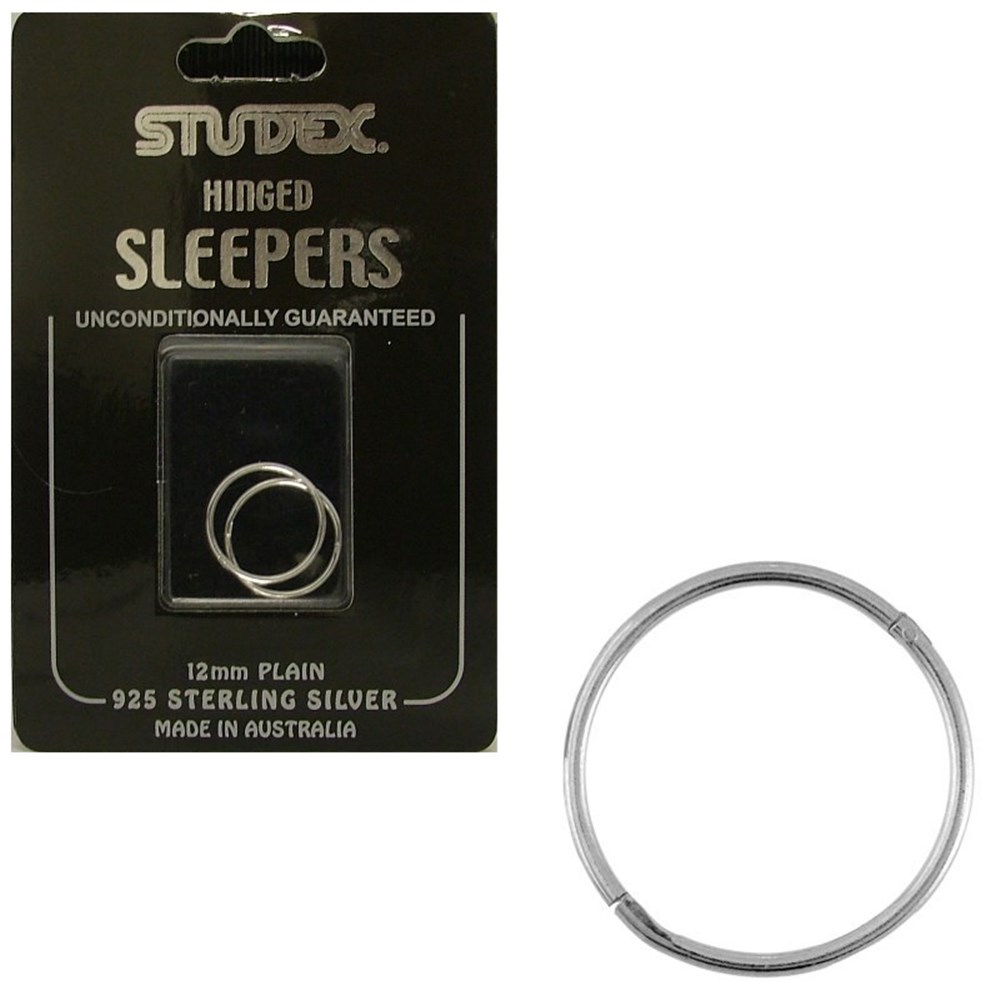 Studex Small Plain Sleepers 12mm Sterling Silver 925 pair Salon